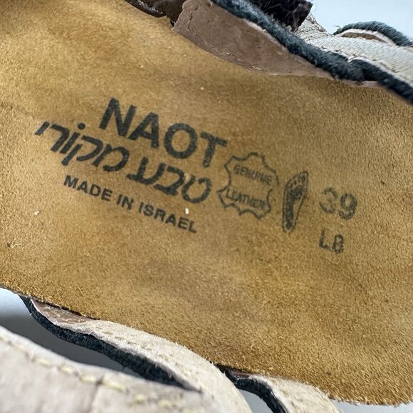 Naot Dorith Sandals Sz 39 US 8-8.5 Metallic Leather Gladiator Comfort Slingback - Picture 6 of 12